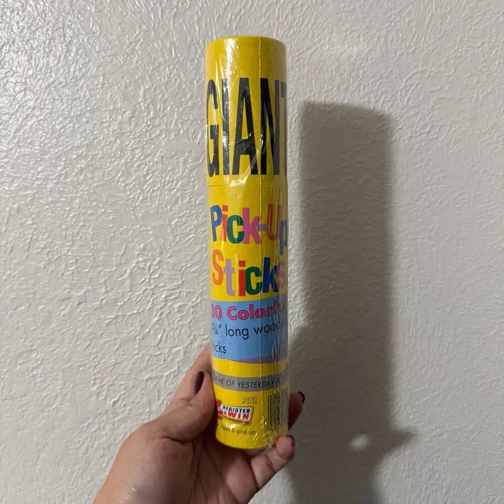 Giant Pick-Up Sticks Game 30 Colorful 9.75 Inch Wooden Sticks Pressman Toy New